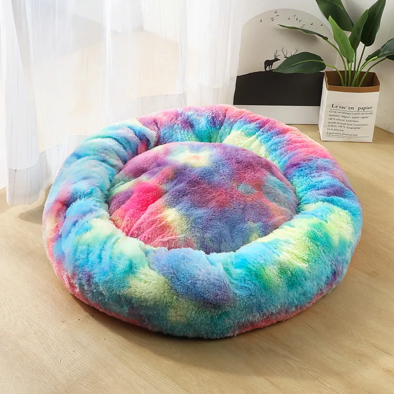 Deep Sleep Dog Beds for Large Medium Small Dogs Puppy Cat Winter Warm Plush Bed Cushion Colorful Washable Pet Mats