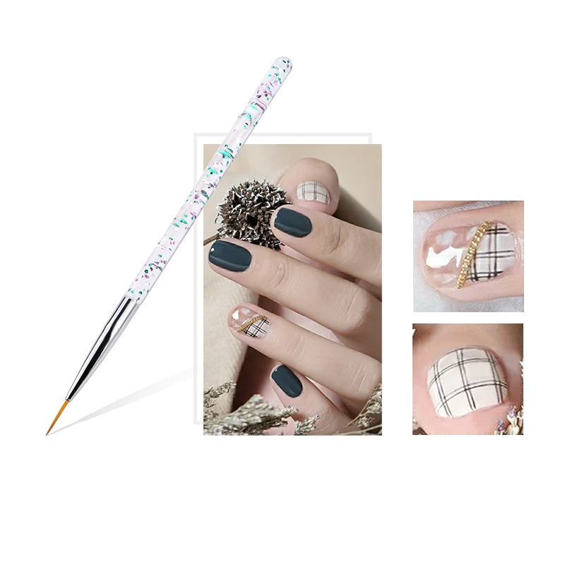 3pcs/set Nail Art Liner Painting Pen Crystal Acrylic Thin Liner Drawing brushes Design Manicure Salon Tool