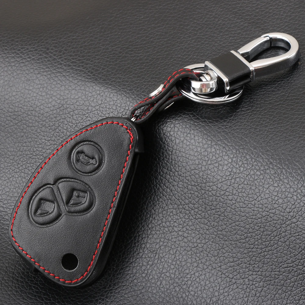 Key Case Cover Genuine Leather Car Key Cover FOB Case For Alfa Romeo 147 156 166 GT JTD TS Flip Remote