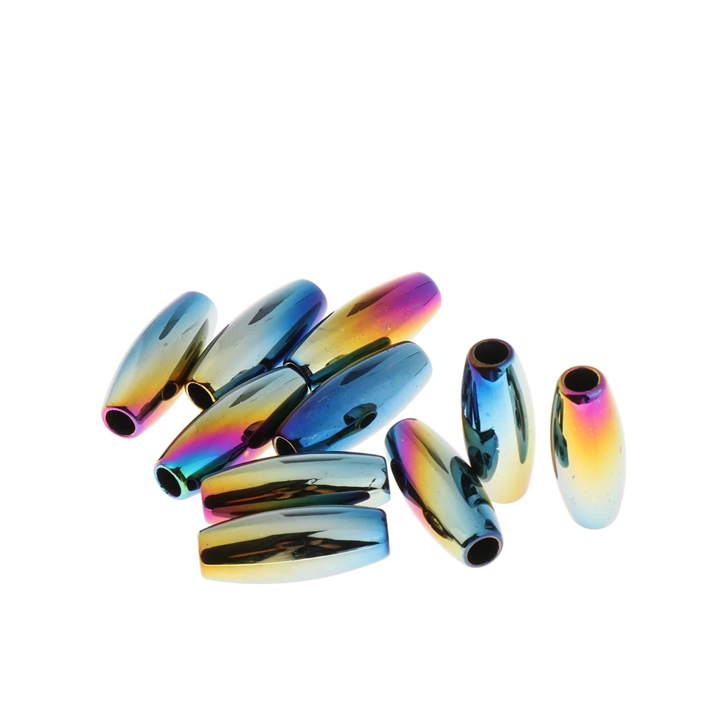 10pcs Plastic Dreadlocks Pony Hair Tubes Beads DIY Braiding Bracelets Clips Beard Pendants Hair Jewelry Charms  