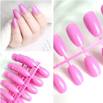 

240Pcs Wholesale Lovely Pink Artificial Fake Nails Short Coffin False Nails For Design Lady Finger Salon Full Cover Tip Manicure
