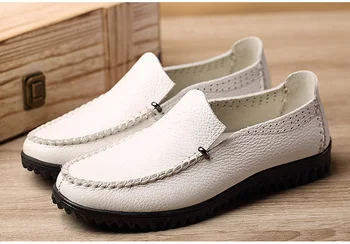 

Men's leather shoes Cowhide leather soft sole set foot Casual breathable single Round head Rubber sole small size 35 36 shoefh