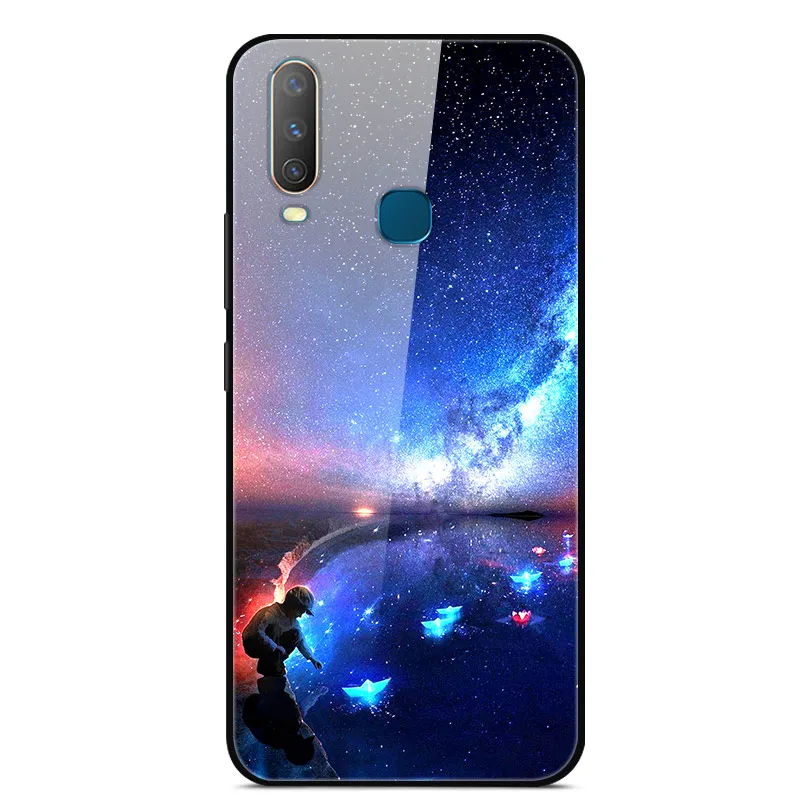 18 Для Vivo Y17 Чехол Жесткий закаленное стекла картина задняя Чехол для Vivo Y17 Y15 Y12 Y 17 15 12 чехол ТПУ бампер VivoY17 чехлы для телефонов - Цвет: 18