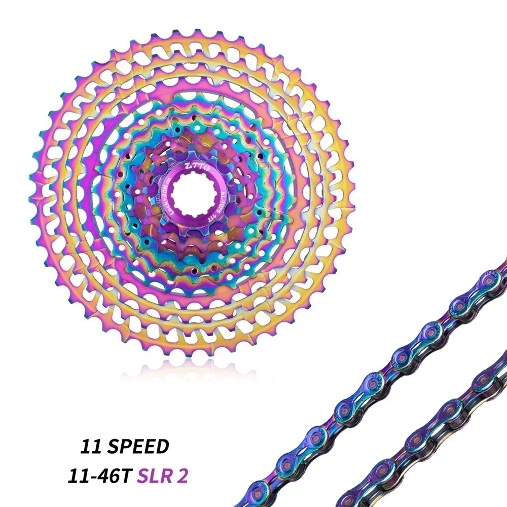 

Colorful 11 Speed MTB Groupset 11s 11-46T SLR2 Rainbow Cassette Bicycle Freewheel SX11EL Rainbow Chain 11S Bike Group Set