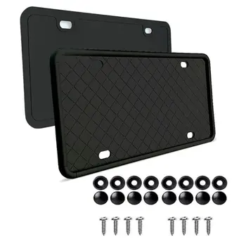 

2Pcs Silicone License Plate Frame with Drainage Holes Rust-Proof Weather-Proof A0NE