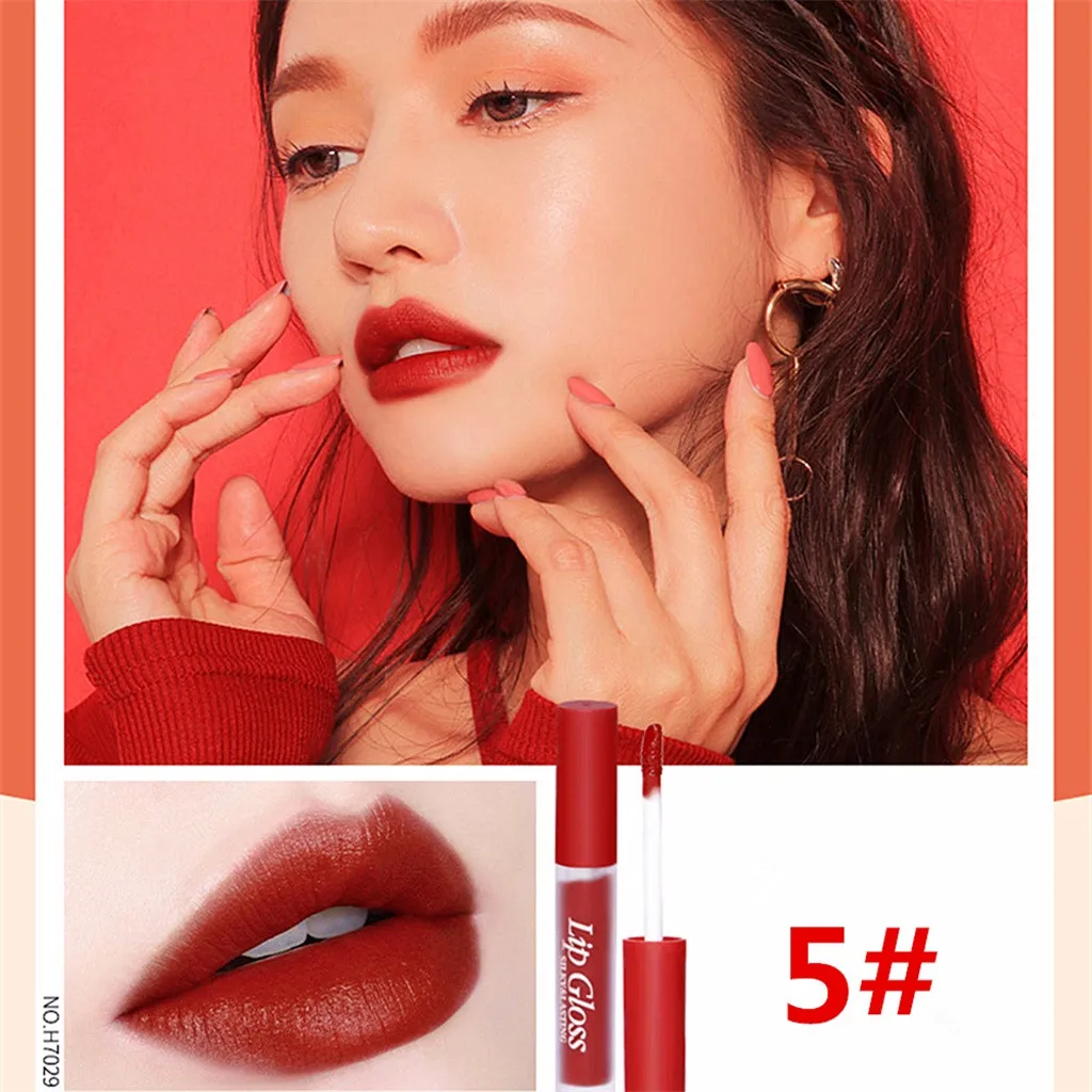 

Sexy Matte Lipstick Makeup Silver Cute RED Tube Mouth Red Brick Red Aunt Lipstick Is Not Easy Sweet New Velvet Rouge a levres