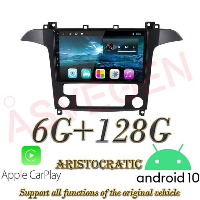 9 Inch Android 10 Car Multimedia Player For Ford S-MAX S MAX 2007-2008 Auto Radio GPS Navigation With Carplay Vehicle Navigator Aristocratic 6G 128G