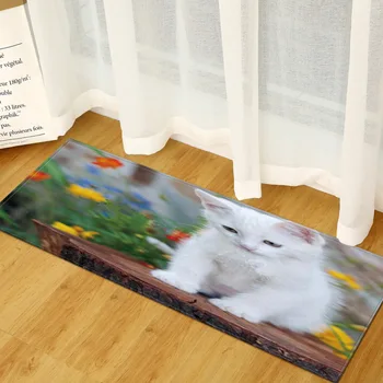 

Flannel Animal Printed Carpet For Kitchen Bedroom Long Mat Outdoor Hallway Rug Table Cover Non-slip Absorbent Mat Beside