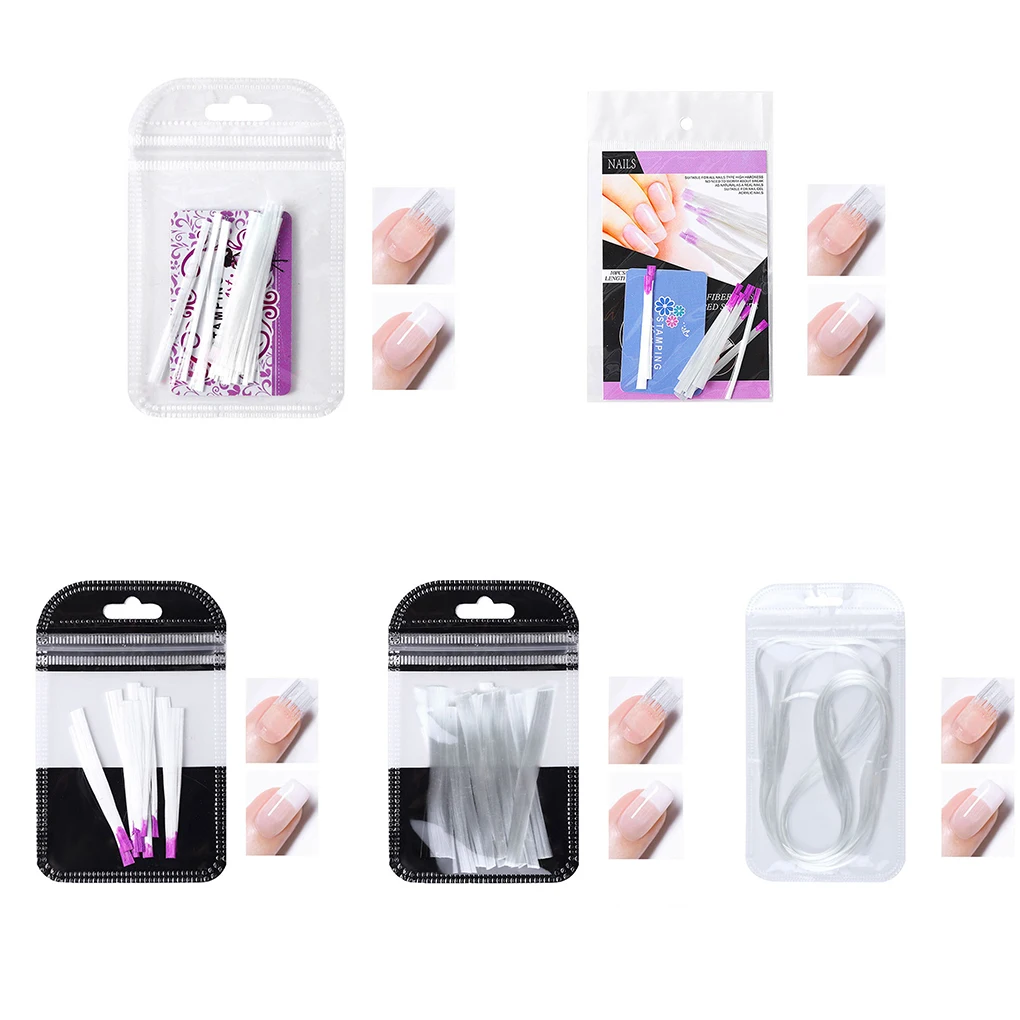 

10PCS/Roll Nail Form Fiberglass Nail Extension Fibernails Tips Extension Gel Nail Accessory Lightweight
