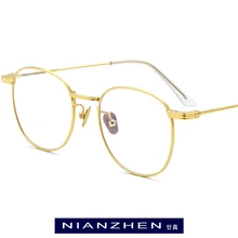 NIANZHEN, мужские очки из чистого титана, Ретро стиль, Круглый рецепт, близорукость, оптические очки, оправа для женщин,, новые винтажные очки 1198