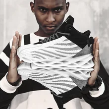 Мужская зимняя спортивная обувь; теплая нескользящая обувь для бега; Студенческая обувь; Новинка года; Высокая помощь; Корейская версия тренда; DECONCE