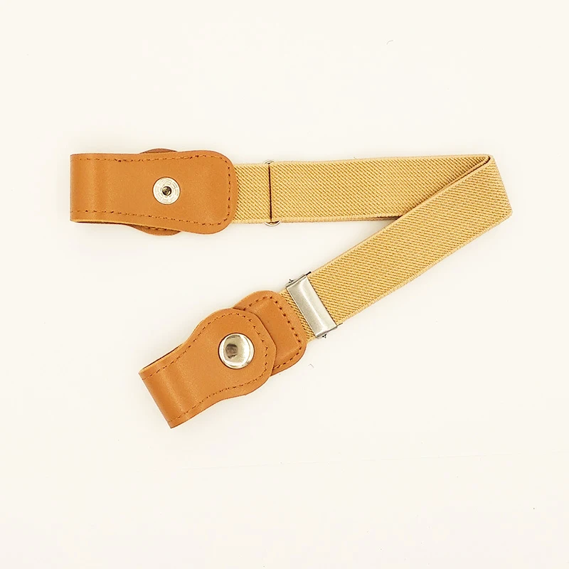 Kids Khaki Пряжки бесплатно Эластичный без пряжки стрейч ремень женские плюс ремни для джинсов брюки Прямая поставка - Цвет: Kids Khaki