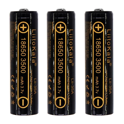 3 pcs Battery Liitokala 18650 литиевая батарея lii-35A перезаряжаемая батарея 3500 mAh Высокая емкость 3,7 V заостренный светильник вспышка светильник батарея - Цвет: 3 pcs Battery
