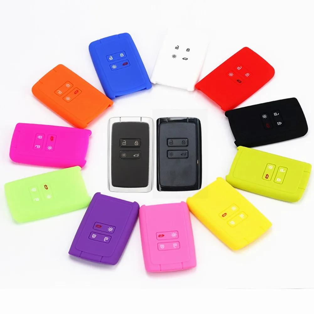 Funda de silicona para llave de coche Protector de llave automático, carcasa de soporte para llave, para Renault KOLEOS, Kadjar, Arkana, Captur, samsung QM5