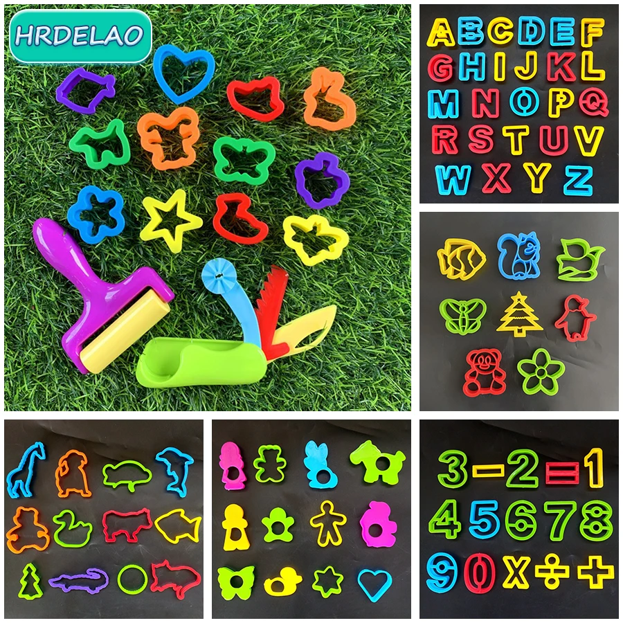 Slimes Soft Clay Flower Animals Letter Number Tool Plasticine Modeling Cutter Plastic Sculpture Play Dough Toys play dough tools,slime kit,modelling clay