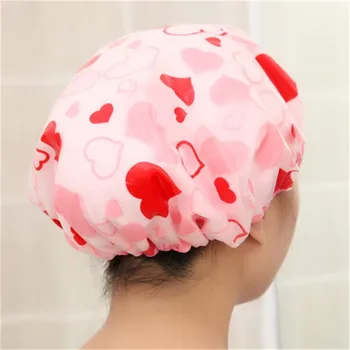 

Cute Printing Elastic Shower Caps Thick Women Waterproof Shower Cap For Ladies Girl Hat Hair Bath Spa Shower Caps High Quality