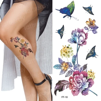 

waterproof temporary tattoo water transfer butterfly flower stickers beauty health body arm art women girl female sexy makeup