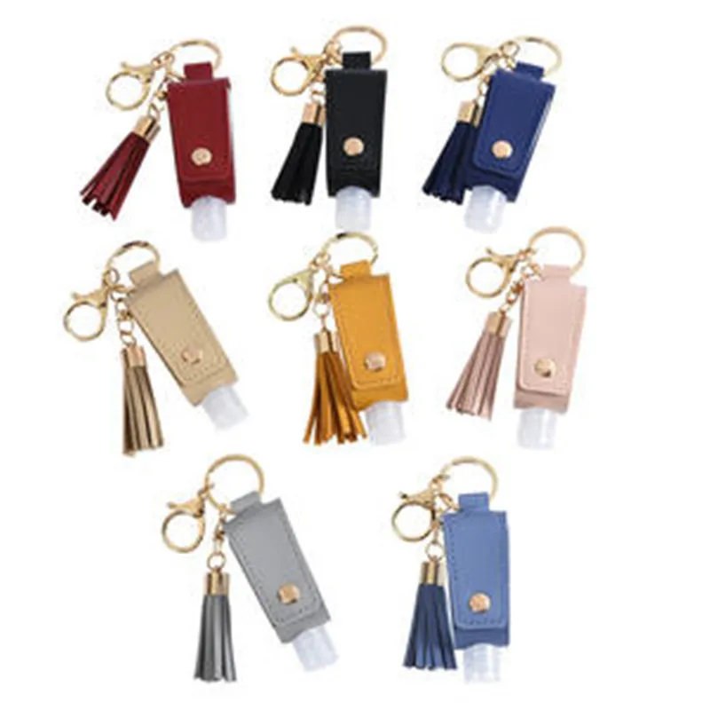 

1PC 30ML Portable Keychain Hand Sanitizer Holder Travel Refillable Bottle Containers Flip Cap Reusable Bottles with Keyring