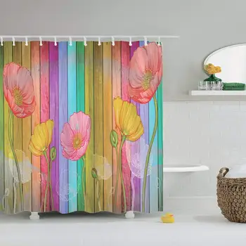 

Thanksgiving Shower Curtain Cartoon Turkey and Autumn Leaves Shower Curtain for Bathroom Holiday Polyester Fabric Bath Curtain