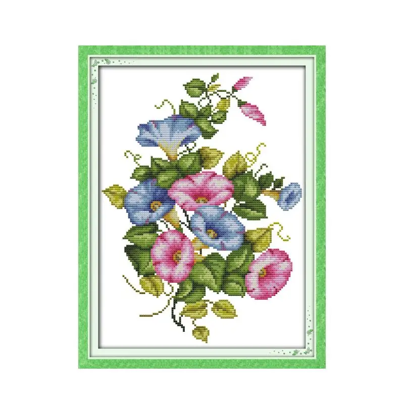 Morning Glory cross stitch kit flower 14ct printed fabric canvas stitching embroidery DIY handmade needlework | Дом и сад