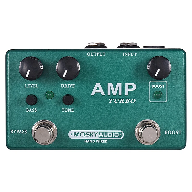 Mosky Amp Turbo Guitar Effect Pedal 2 в 1 Boost Overdrive Effects True Bypass