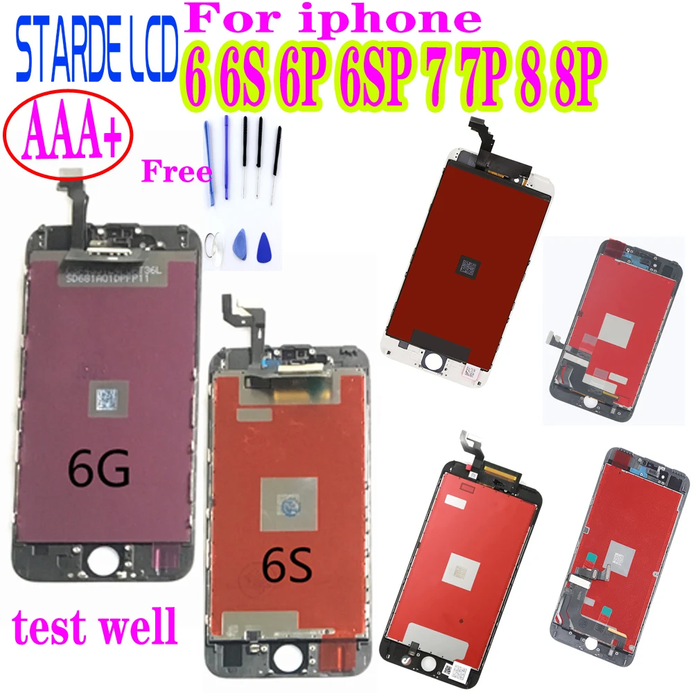 ЖК-дисплей AAA + для iPhone 6 Plus 6s 7 plus 8 с сенсорным экраном и дигитайзером в сборе