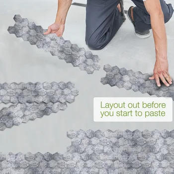 

14Pcs Adhesive Hexagonal Bathroom Kitchen Floor Wall Tiles Stickers 12*55cm 13.5 * 55cm High Quality Material