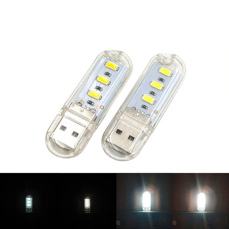 1pc Portable Keychain USB Power White/Warm 3 LED Night Light smart Lamp Cover White Disk Shape U | Электроника