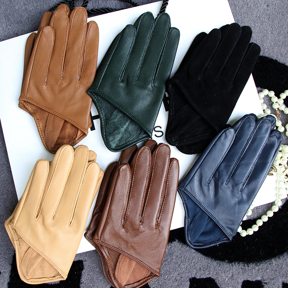 

Мужские полупальмовые перчатки Real Leather Color патент кожаная перчатка моды этап мужские мотоциклетные перчатки овчины настройки новый