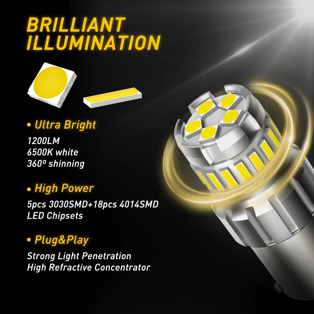 AUXITO 2x LED Canbus W21/5W 7443 T20 W21W 7440 1157 P21/5W BAY15D ڵ   1156 P21W BA15S ȣ  ڵ 극ũ Ʈ