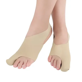 

1 Pair Toe Thumb Straightener Skin-friendly Exercise Toe Appliance One-piece Hallux Valgus Protector (Khaki Size S)