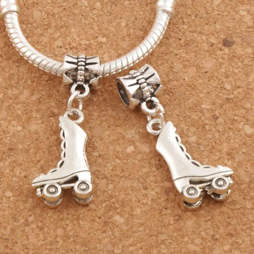 

Roller skating Shoes Big Hole Beads 80pcs zinc alloy Dangle Fit European Charm Bracelets 31.6x11.66mm B233