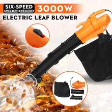 3000W 6 Speed Leaf Grinder 220V Electric Air Blower Vacuum Blowing Shredder Dust Collector Hand leaf Blower Fan Computer Cleaner