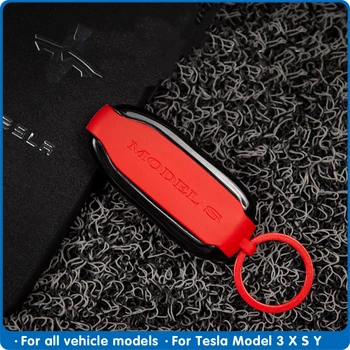 

Car Key Case Cover For Tesla Model S X ModelS ModelX Model3 for Tesla Model 3 Protector Keychain White 2020 Car Accessories