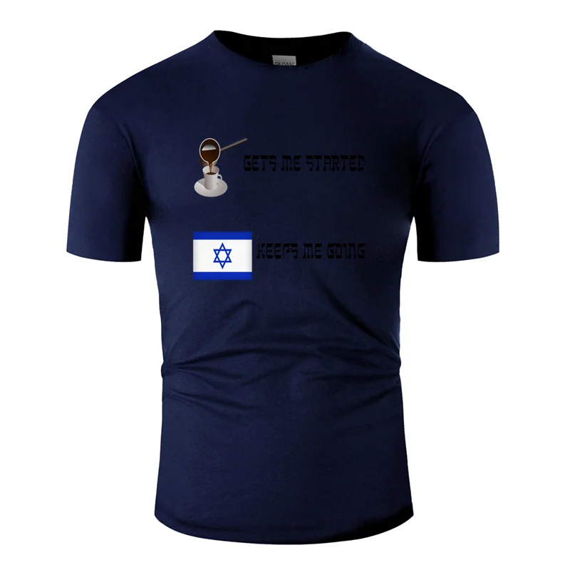Men-Navy Blue Графическая футболка с надписью «Better love for israel and coffee» для мужчин, коллекция года, летняя мужская футболка для отдыха с защитой от морщин, размер S-5xl, топ, футболка - Цвет: Men-Navy Blue