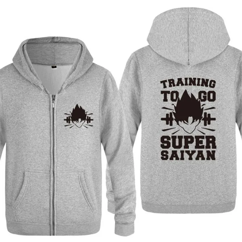 Толстовка мужская аниме Dragon Ball Z Super Saiyan с принтом мужские толстовки флисовая куртка на молнии с длинным рукавом пальто толстовки для фигурного катания Moletom