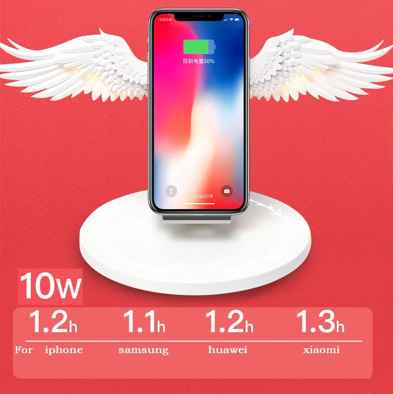  Fast 10W Angel Wings Wireless Charger Compatible IPhone X/XR/XSMAX Samsung Hua Wei Xiao Mi Wireless