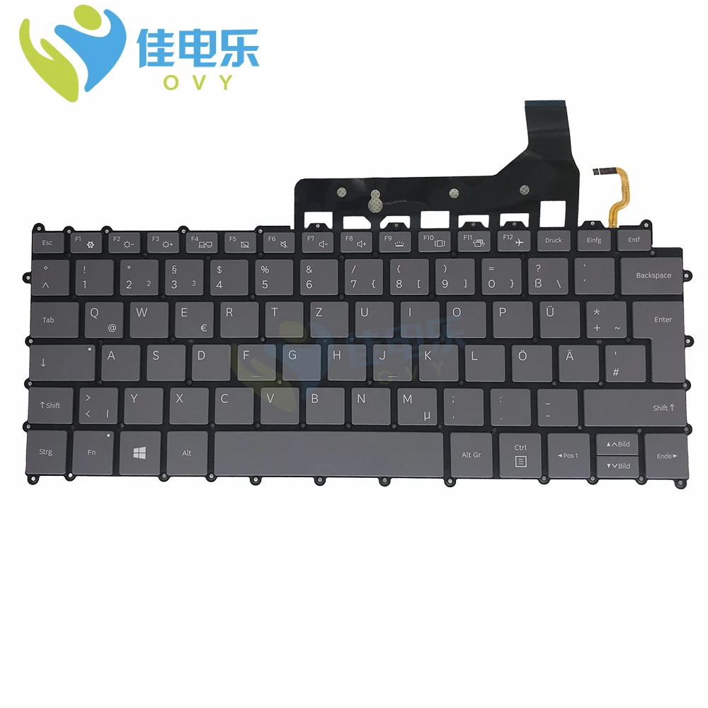 

OVY GR Backlight keyboard for Samsung Galaxy book S NP767XCM gray Replacement keyboards GE German layout bigÂ enterÂ key rushed