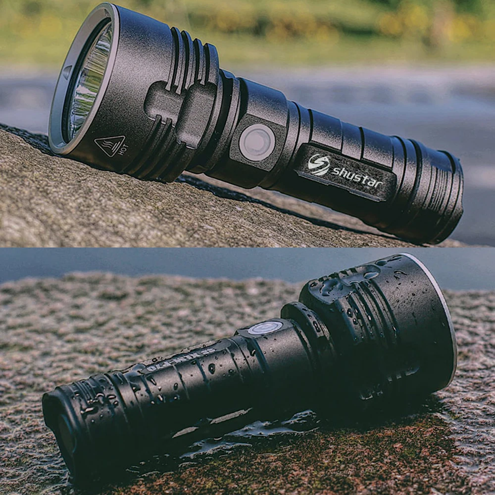 Ultra Bright LED Flashlight with XHP70.2 Lamp Bead 3 Lighting Modes Waterproof Camping Huting Light Powered By 26650 Battery