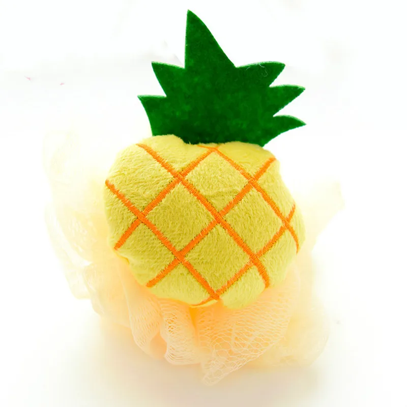 Мягкая фруктовая форма для ванны цветок слоеная губка для душа пена с пузырями нетбол скраб для тела - Цвет: Pineapple