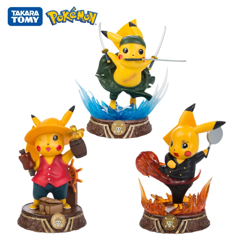 Pokemon 19cm Pocket Monster Pikachu Cos One Piece Monkey D Luffy Roronoa Zoro Sanji Anime Figures Dolls Model Character Toys Action Figures Aliexpress