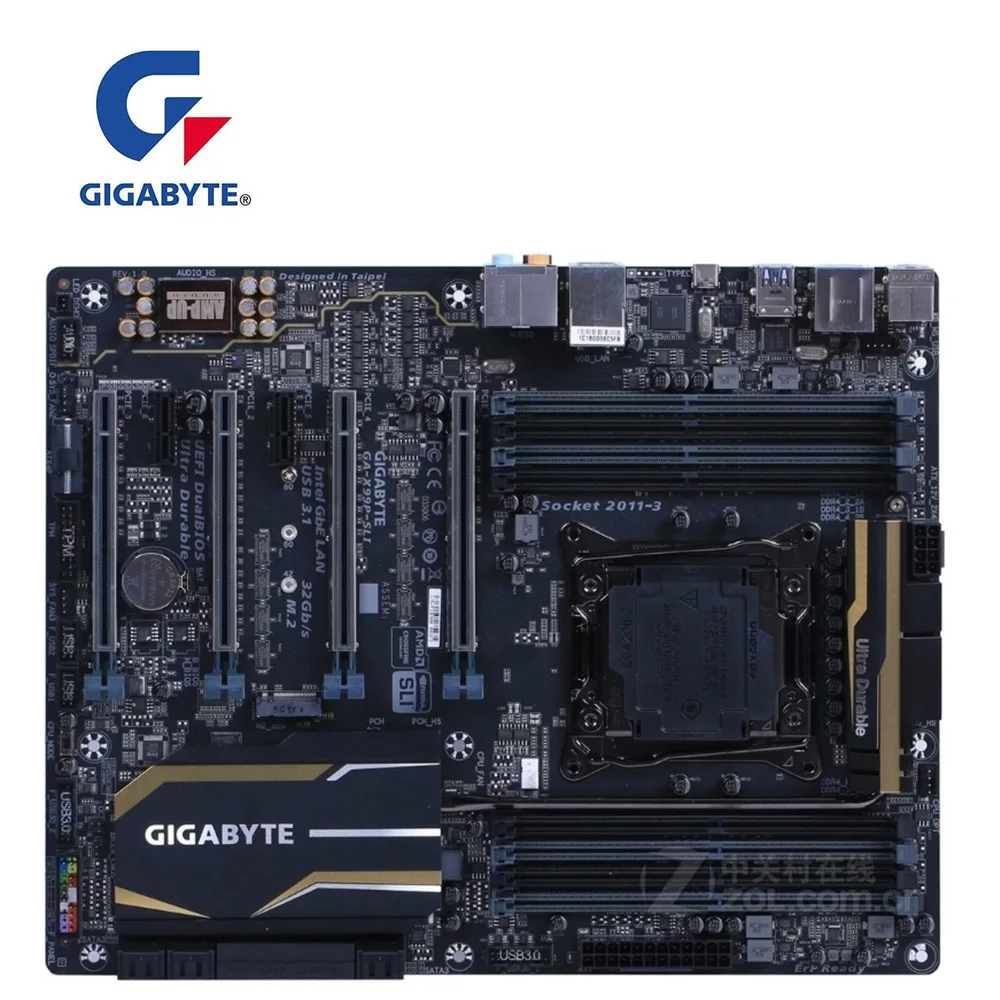 Для GIGABYTE GA X99P-SLI материнская плата LGA 2011 V3 DDR4 для Intel X99 настольная SATA III PCI-E X16