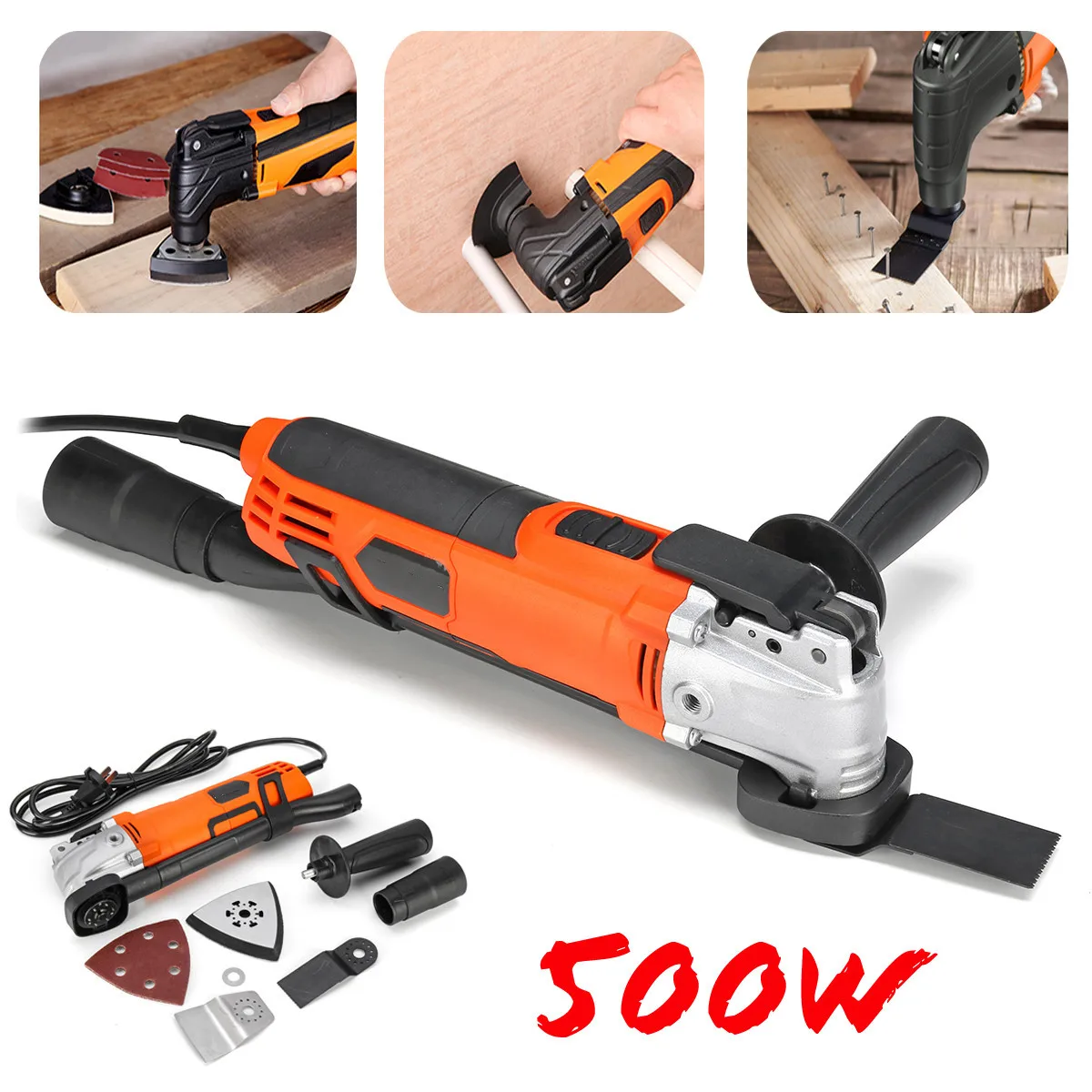 

500W 220V Variable Speed Electric Multifunction Oscillating Tool Kit Multi-Tool Tool Electric Trimmer Saw Accessories