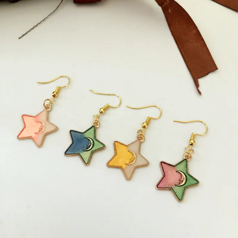 2019 Новая мода Звездное небо Серьги Bijoux Макси заявление мечта девушка сердце