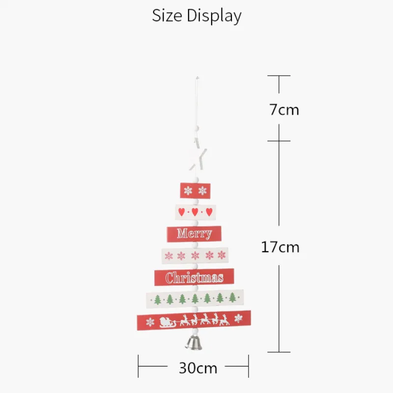 Деревянные Подвески-колокольчики из бисера, украшение в форме рождественской елки, деревянные подвесные украшения, украшение в деревенском стиле, Рождественский Декор для дома