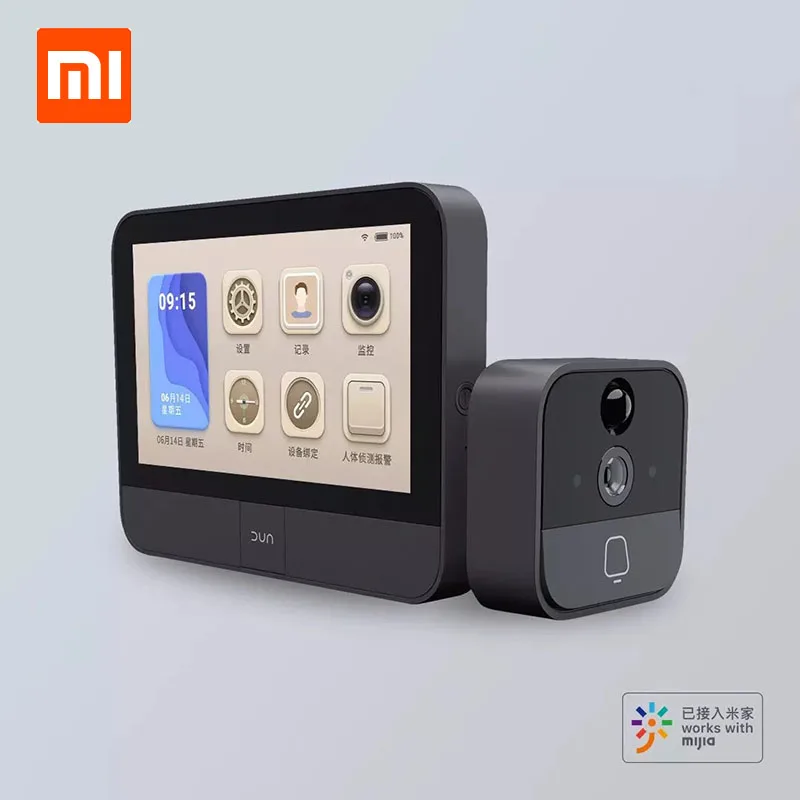 Xiaomi DUN Smart Cat's Eye работает с Mijia App ips сенсорный экран дистанционное управление