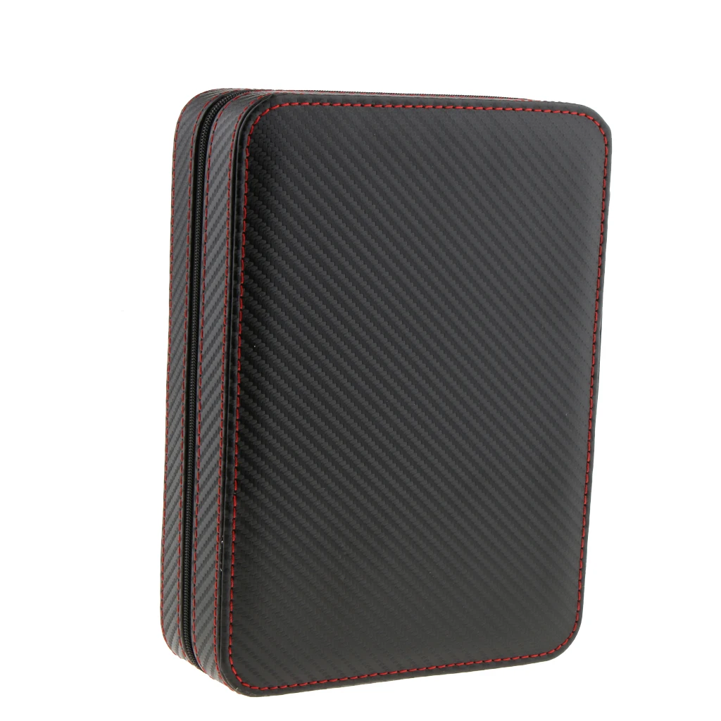 PU Leather Watch Display Box Zip Case Portable Travel Storage Wristwatch Organizer