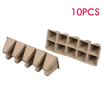 

10pcs/set Vegetable Nursery Pot Flowers Biodegradable Plant Starter Tray Garden Corrugated Paper Seedling Germination Greenhouse
