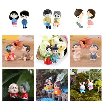 

1/2PCS Popular Lover Figurines Wedding Doll Miniatures Couple models Fairy Garden home decor baby toy DIY accessories