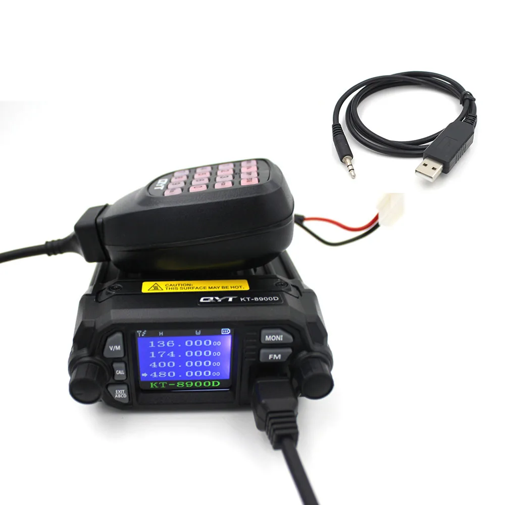 QYT обновленная KT-8900R Мини Портативная рация KT-8900D цветной четырехъядерный дисплей 25 Вт двухдиапазонный UHF/VHF автомобильный мобильный радиоприемник KT 8900D - Цвет: KT-8900D-USB